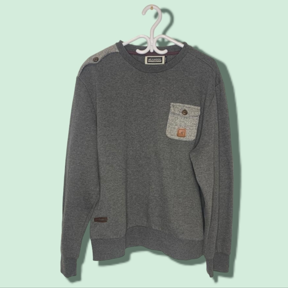 Kangol Gray Elbow Patch Sweater Size: XL